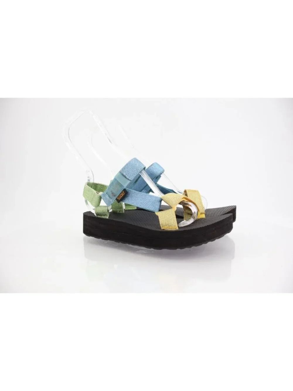 Teva Womens Midform Universal Sandal Size 6 Blue Green Yellow Strappy Ajustable